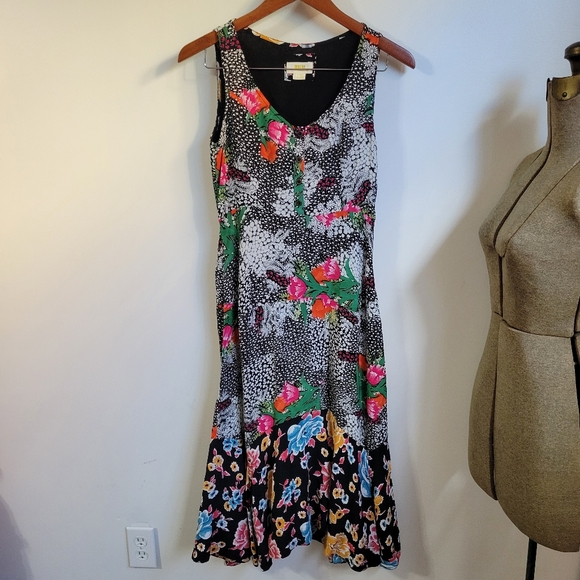 Anthropologie Maeve Violette Floral Midi Dress Size 4 - Picture 3 of 8